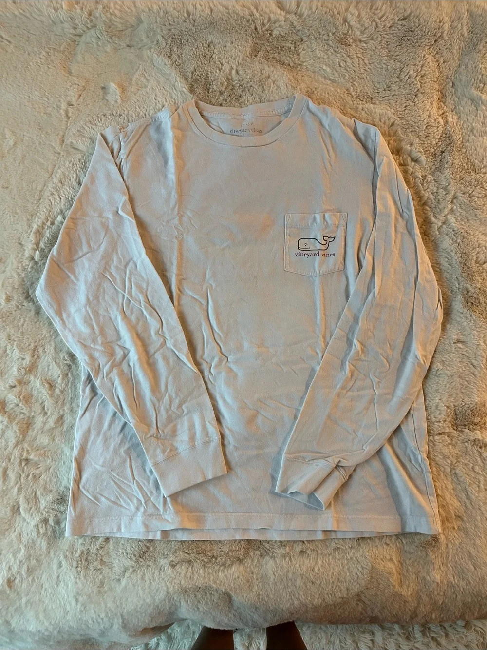 Vineyard Vines White Long Sleeve Holiday Whale Tee